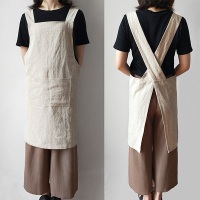 Cotton And Linen Apron Smock Women Men