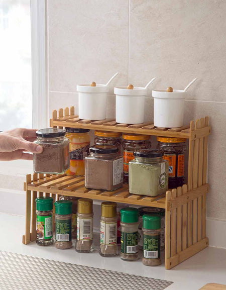 Bamboo Storage Rack Kitchen