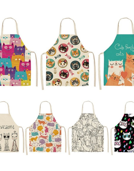 Kitchen Apron Funny Cartoon Cat