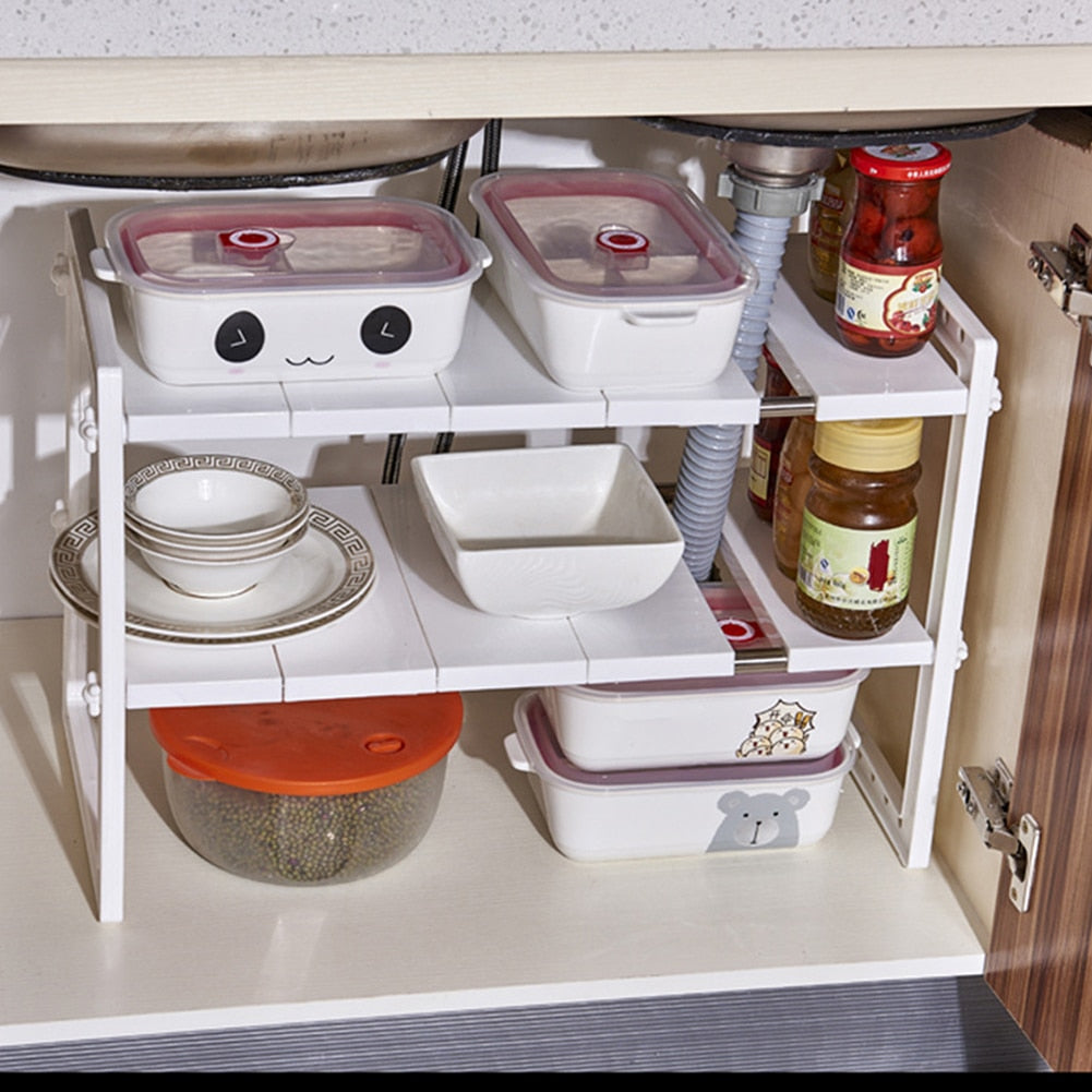 Expandable Under Sink Organizer Kitchen supplies