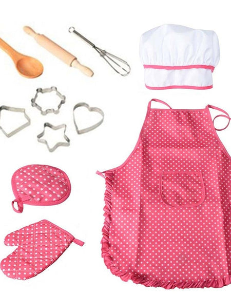 Apron for Little Girls Cooking Baking Set