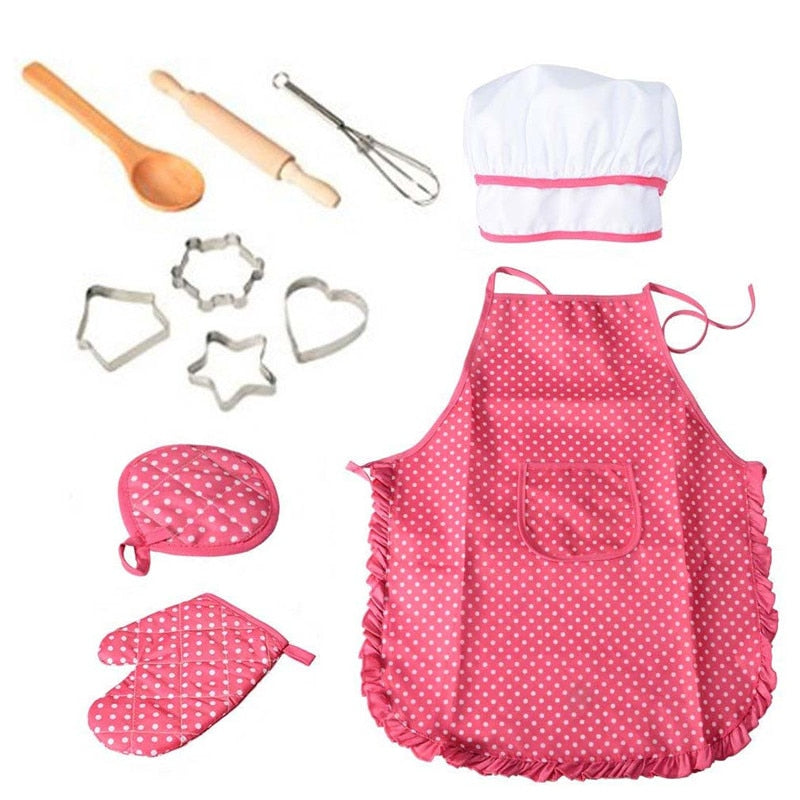Apron for Little Girls Cooking Baking Set